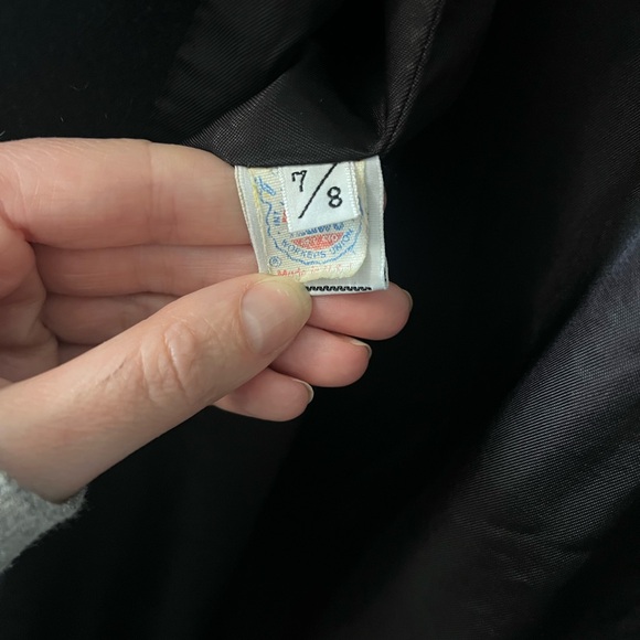 Braefair Vintage 100% Wool Black Union Made Pea Coat With Black Velvet Lapel - Picture 6 of 6